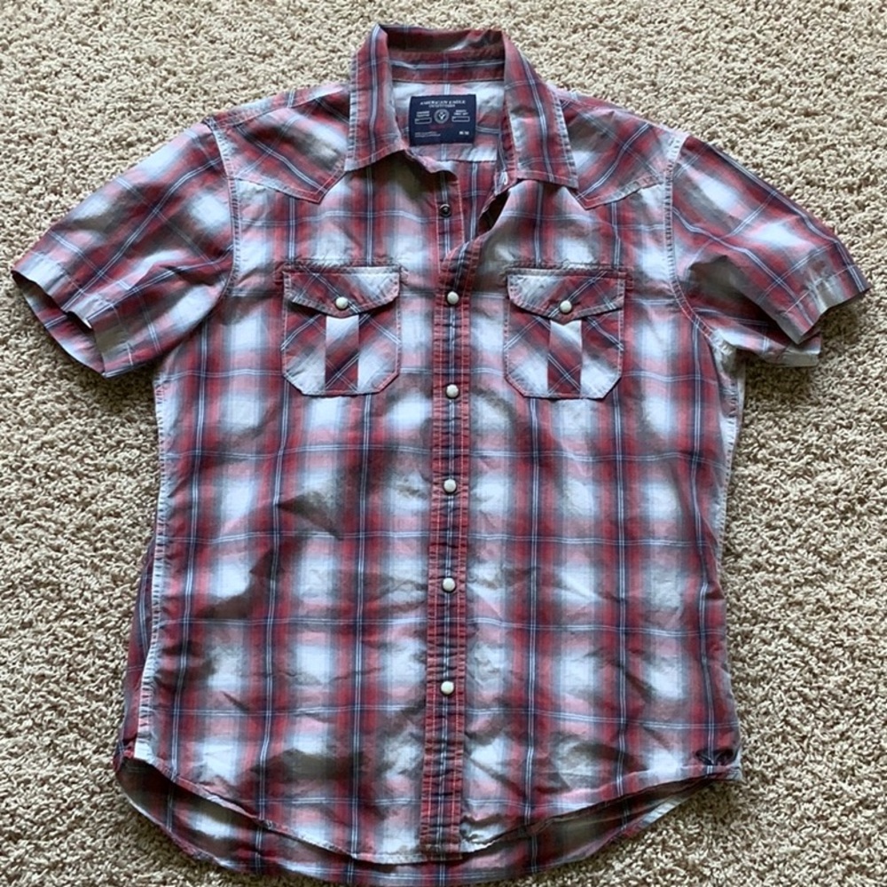 American Eagle Vintage Fit, Western Style Short Sleeve Shirt, Mens size Medium